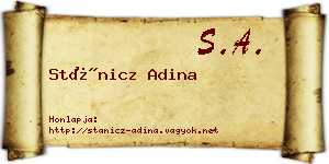 Stánicz Adina névjegykártya